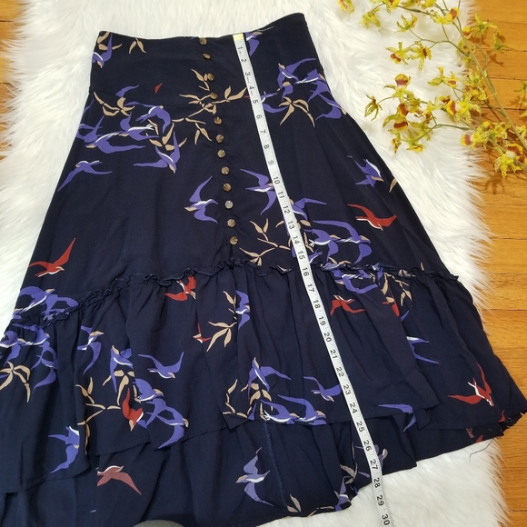 COPY - MAEVE ANTHROPOLOGIE Blue Bohemian Asymmetrical Midi Skirt SIZE 0P. - Picture 14 of 17